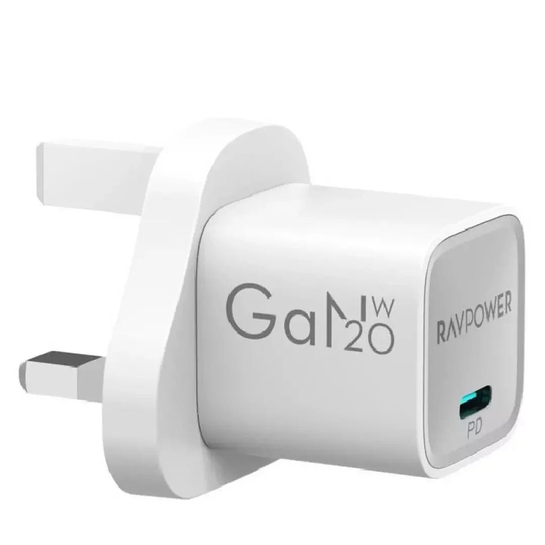 Ravpower 20W Gan Wall Charger - White - Tashqila Ravpower 20W Gan Wall Charger - White - Tashqila